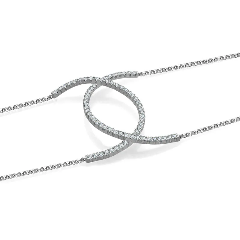 18k Gold Connected Curve Diamond Bracelet