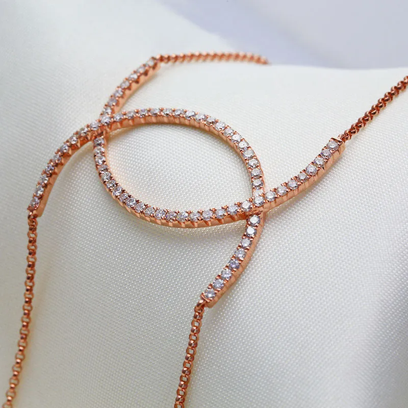 18k Gold Connected Curve Diamond Bracelet