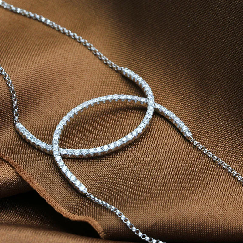 18k Gold Connected Curve Diamond Bracelet