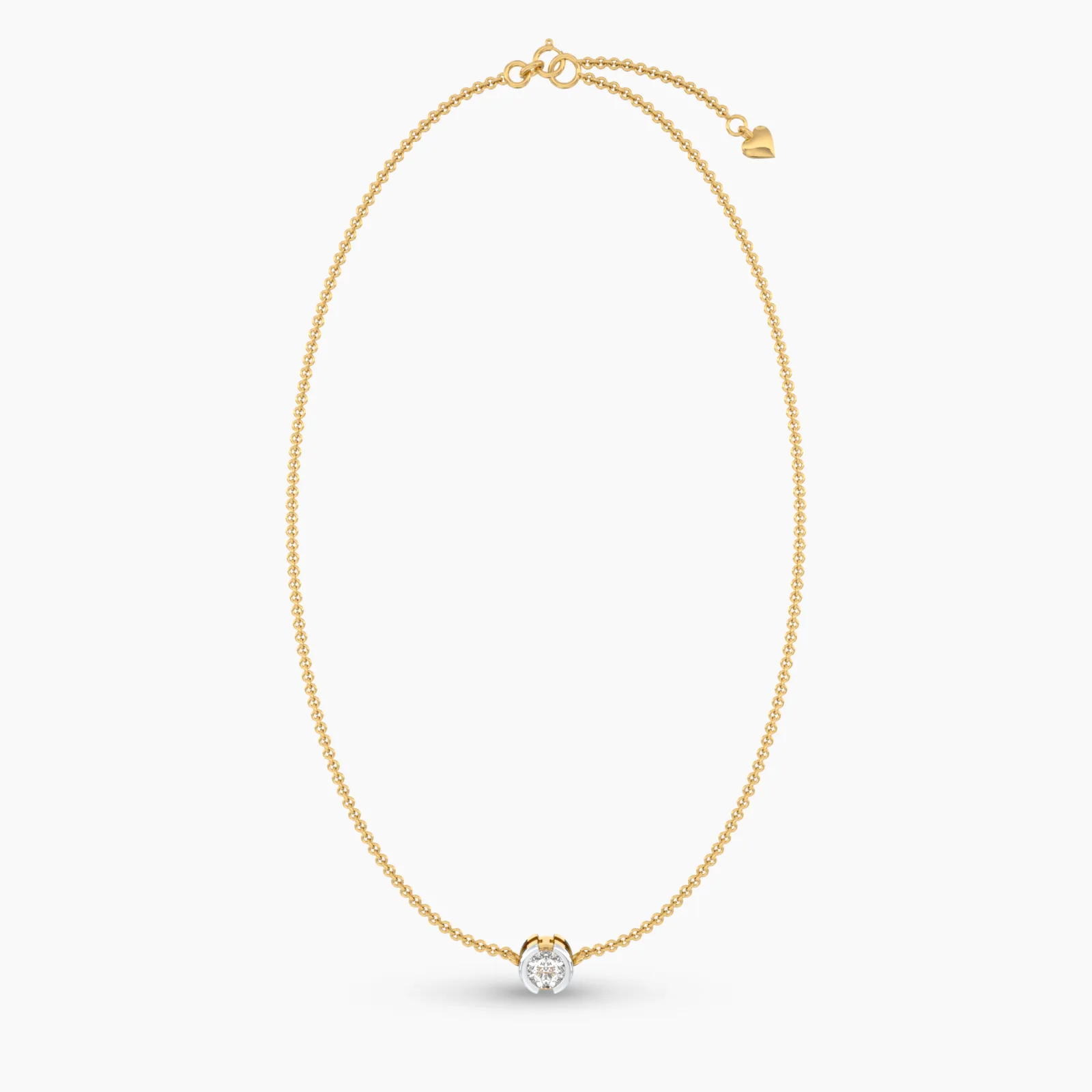 18k Shining Solitaire Necklace