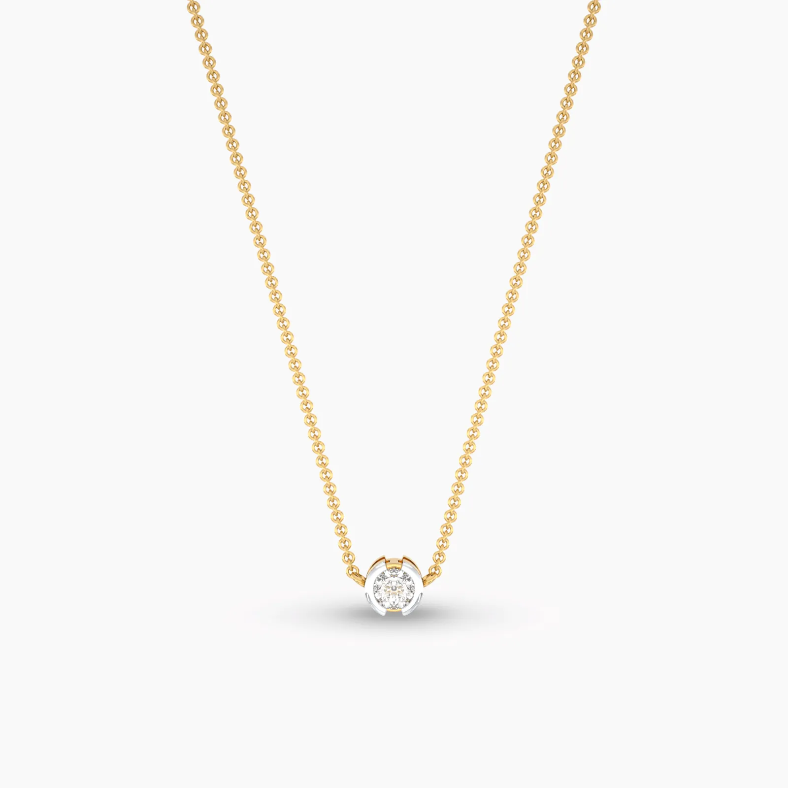 18k Shining Solitaire Necklace