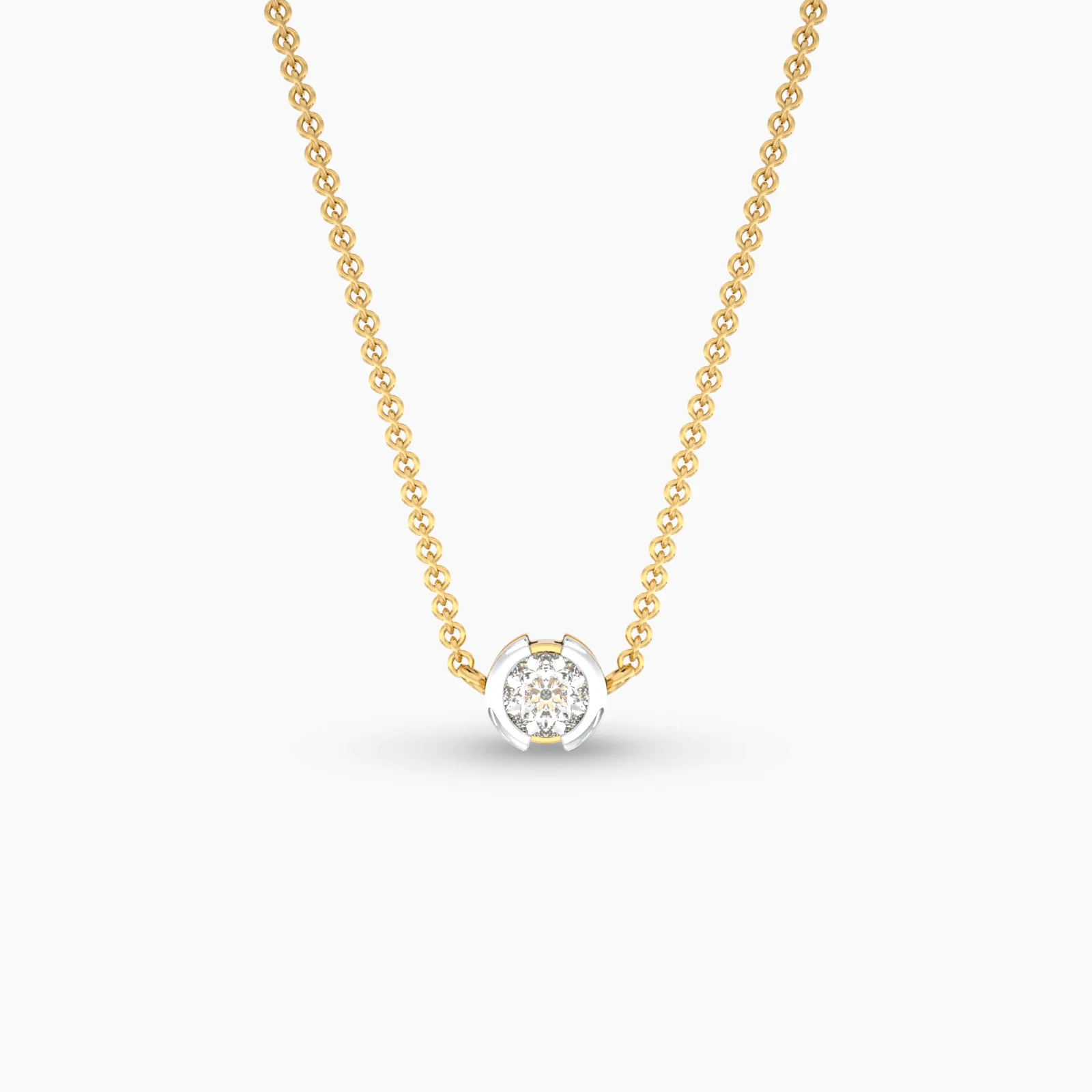 18k Shining Solitaire Necklace