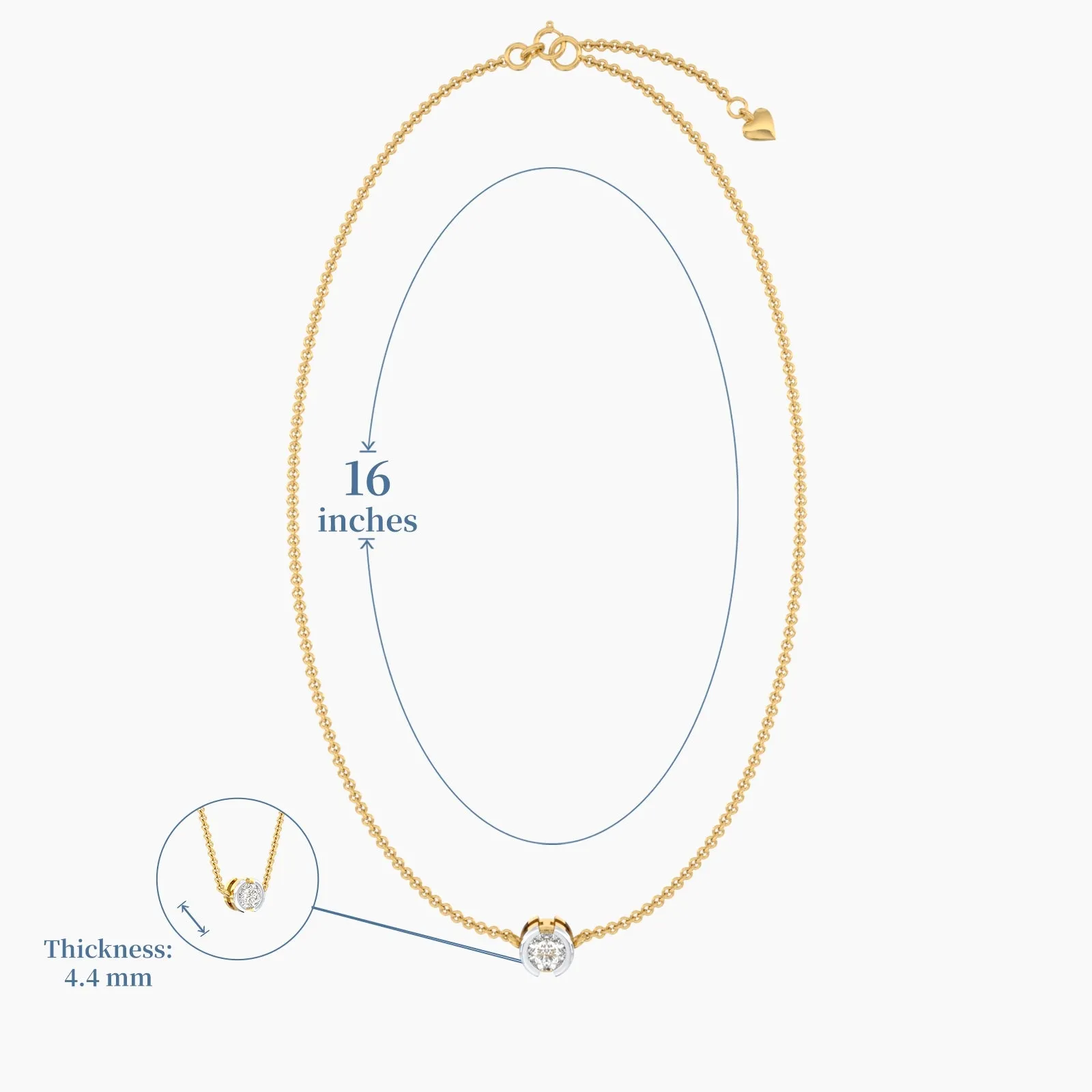 18k Shining Solitaire Necklace