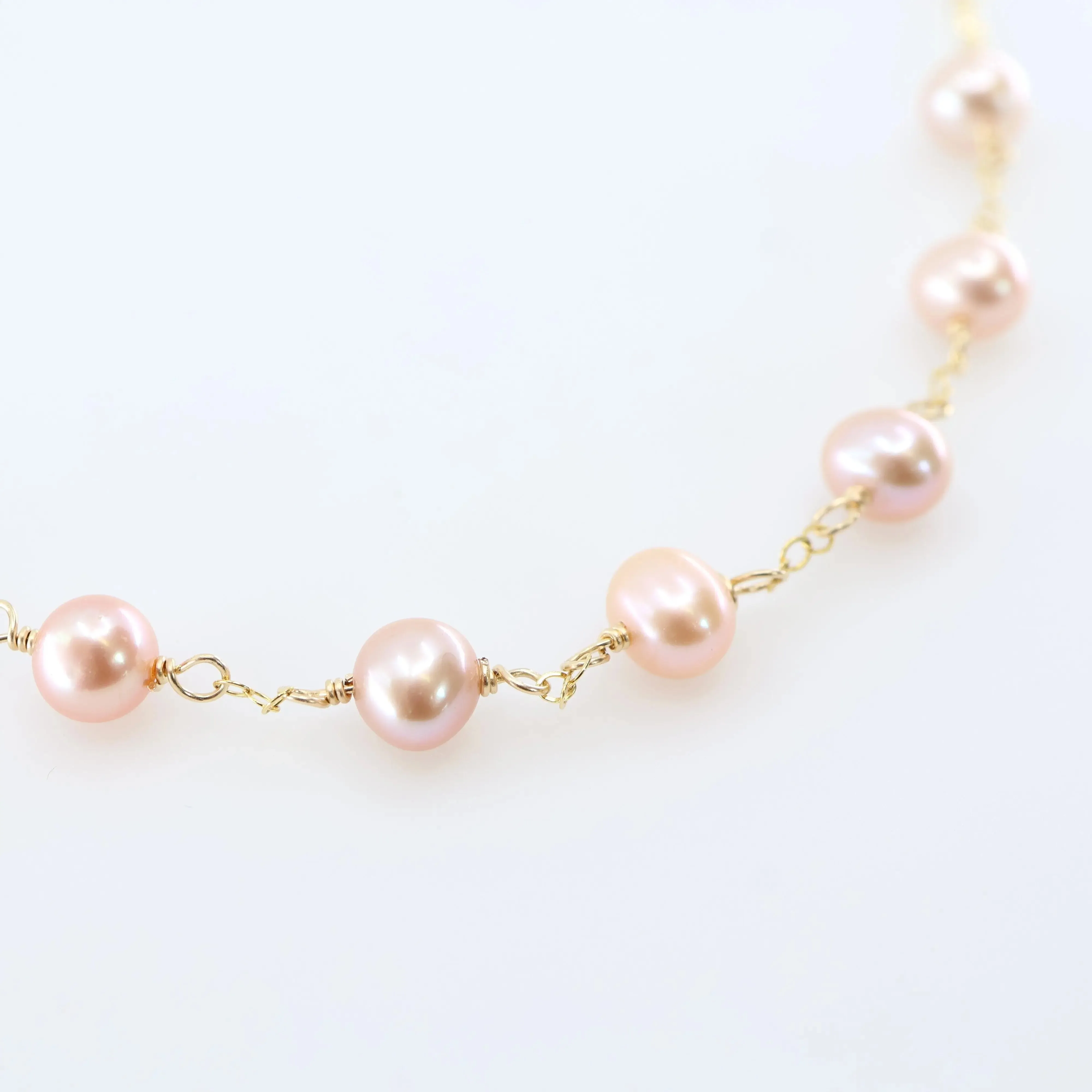 7 Drop Pink Freshwater Pearl Necklace