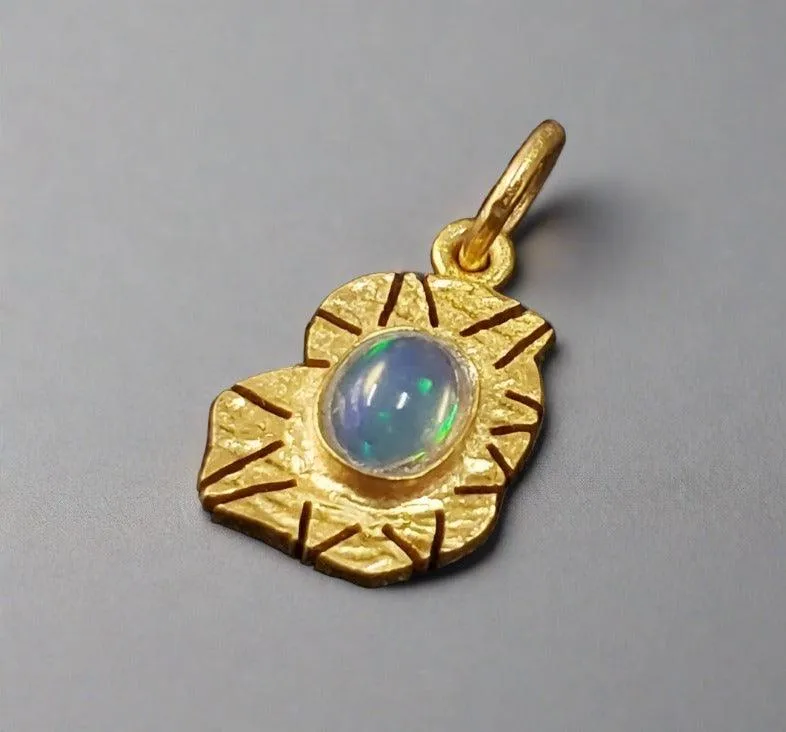 925 Gold Vermeil Ethiopian Opal Pendant