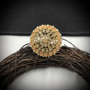 Antique Finish Cocktail Adjustable Peach Ring 15810-2957