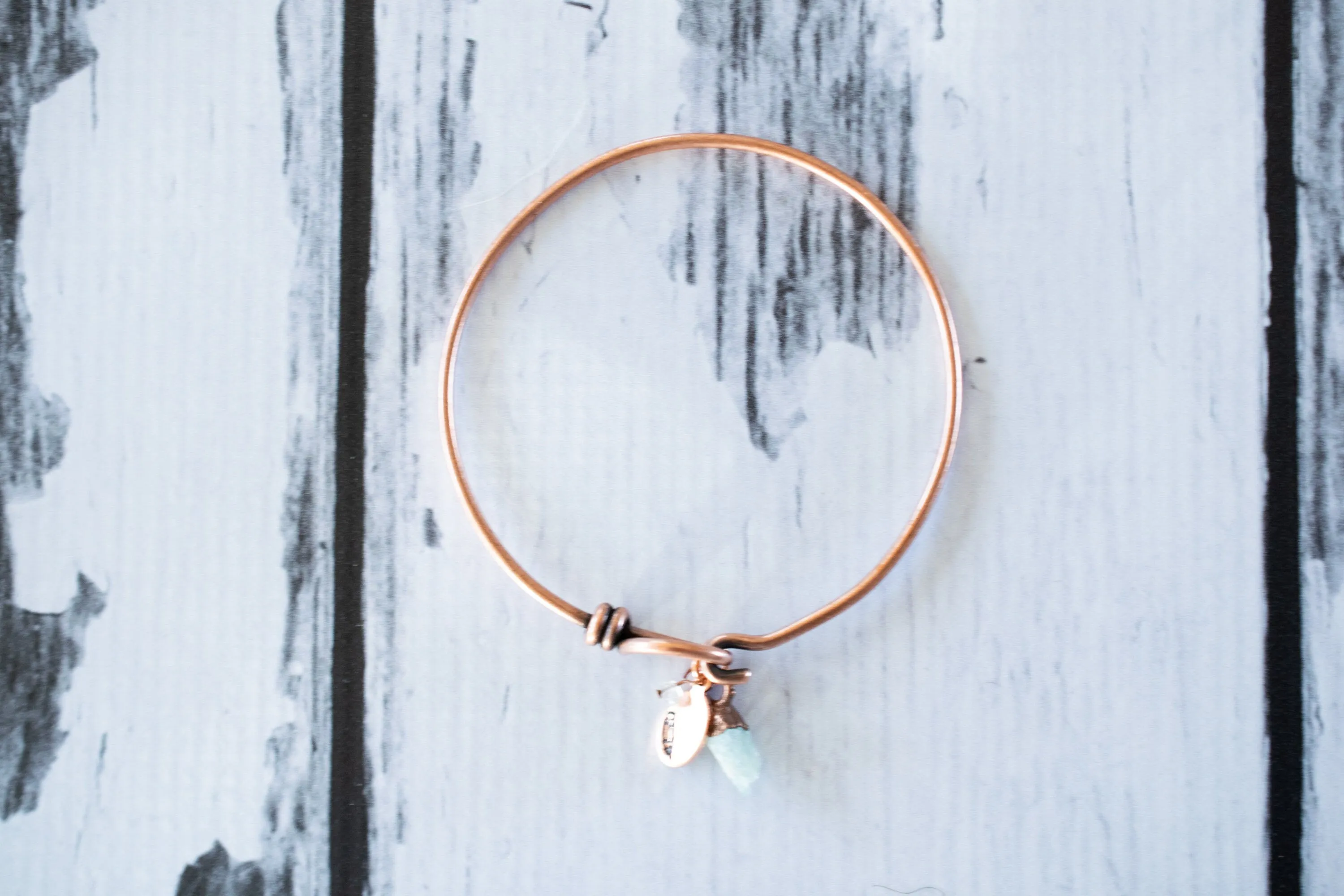 Aquamarine crystal bracelet | Aquamarine crystal bangle