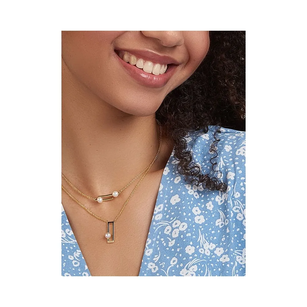 Ava Zig-Zag Pearl Necklace - Gold - 1827408