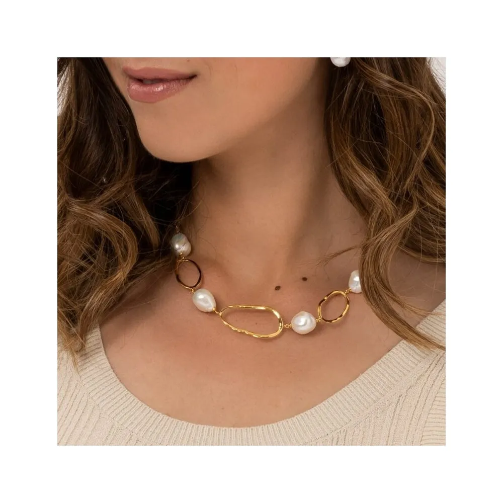 Baroque Pearl Necklace - Gold - 1871098
