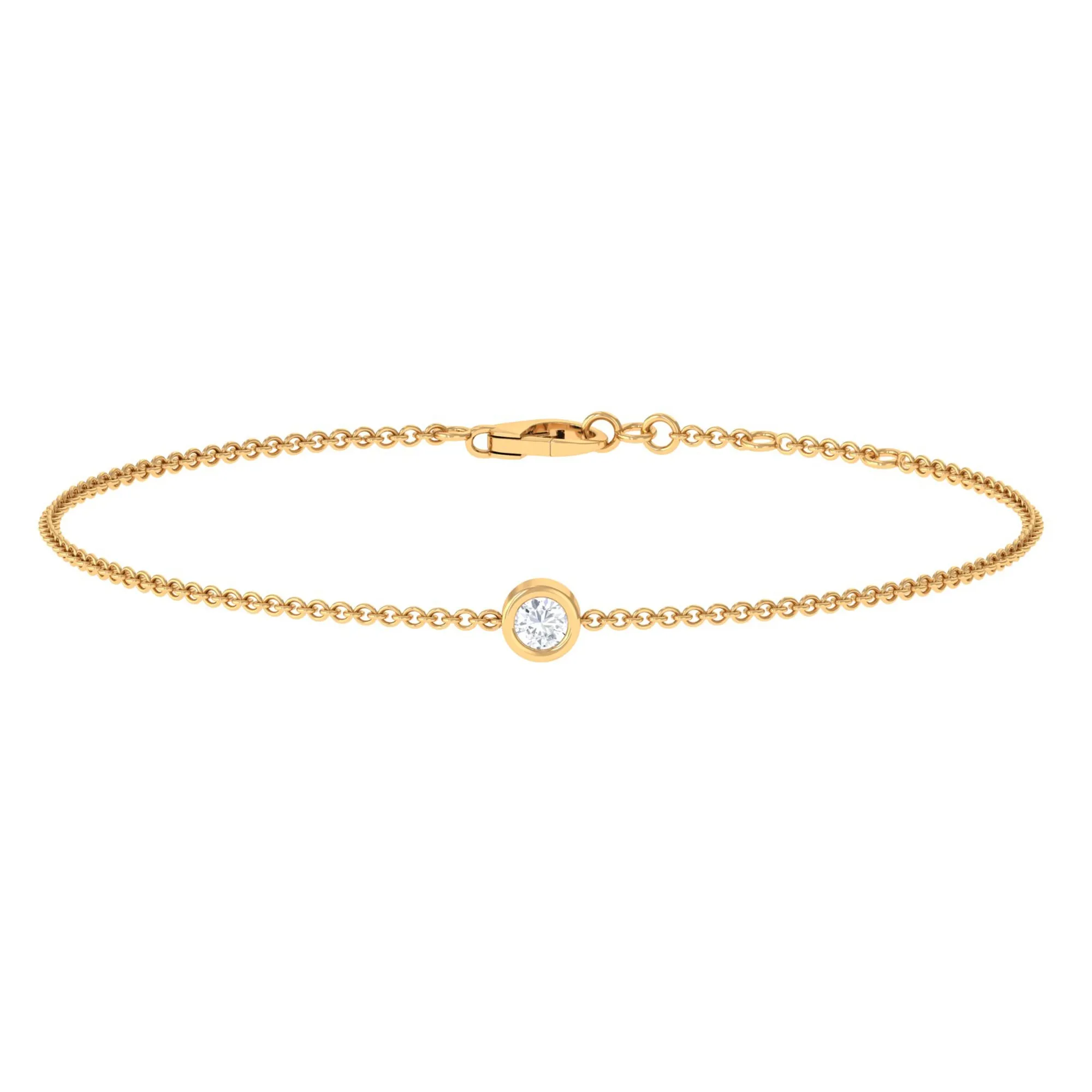Bezel Set Diamond Chain Bracelet