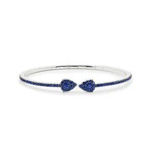 Blue Sapphire Flexible Cuff Bracelet