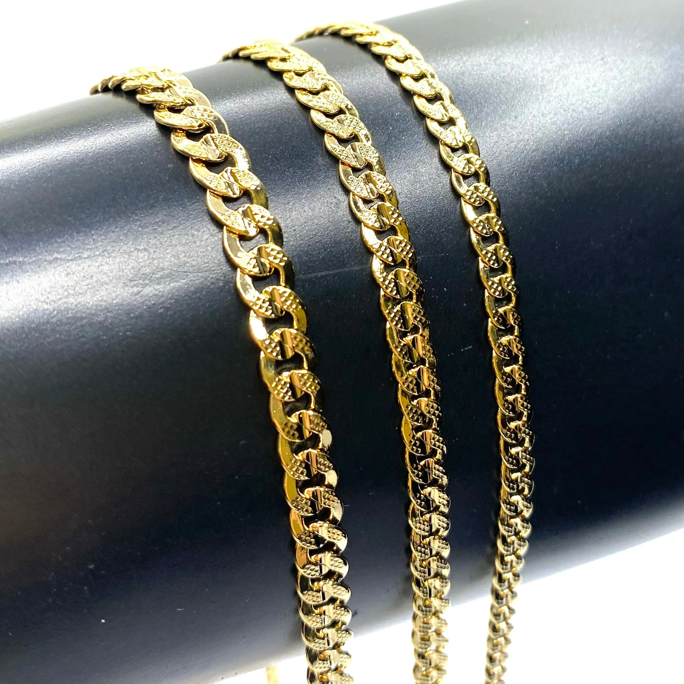 Bracelet Cuban Texture Gold Large