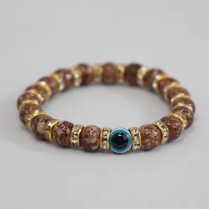 Brown Protective and Stylish Evil Eye Beaded Bracelet
