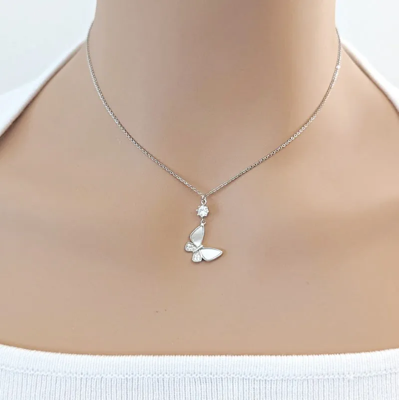 Butterfly Mother of Pearl Necklace