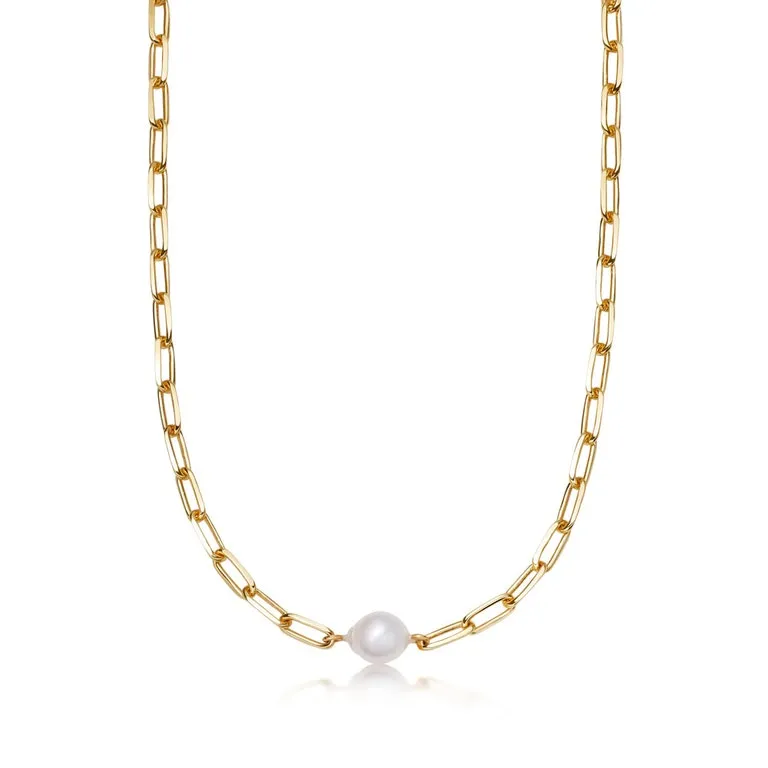 Celestial Single Pearl Necklace - Gold - 56116YWTN
