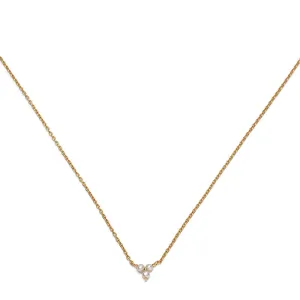 Cluster Necklace, Pearl, Gold
