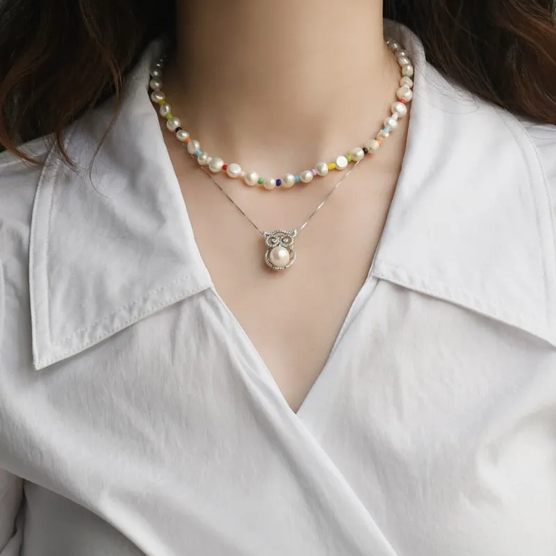 Colorful Freshwater Baroque Pearl Necklace