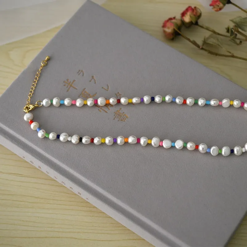 Colorful Freshwater Baroque Pearl Necklace