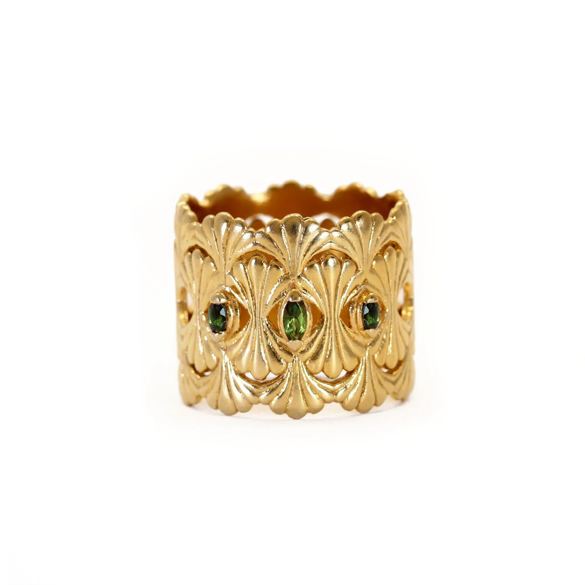 Column Green Tourmaline Cocktail Ring