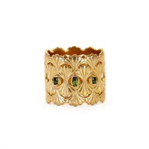 Column Green Tourmaline Cocktail Ring