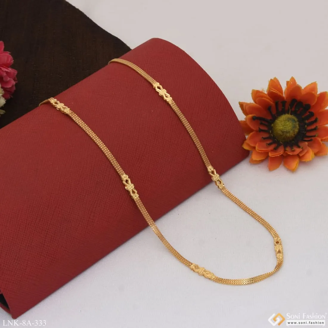 Decorative Design Chain Unique Design Gold Plated Necklace for Women - Style A333