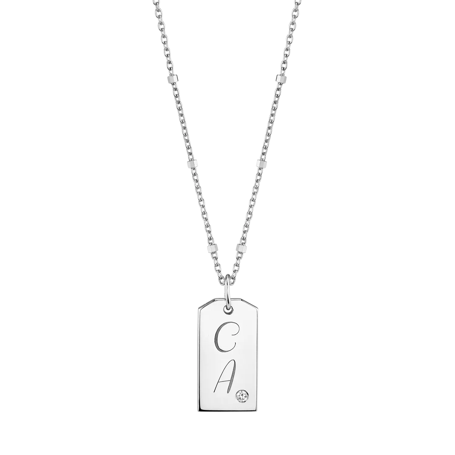 Diamond Initial Tag Charm
