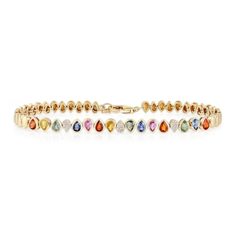 Diamond Multi Sapphire Bracelet