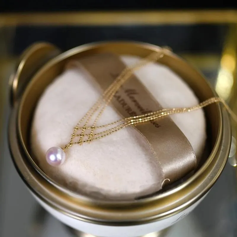 Elegant Natural Water Pearl Necklace-14k White Gold & 18k Gold Plated