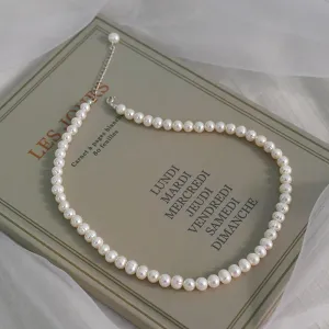 Freshwater Pearl Chokers Necklace 925 Sterling Silver