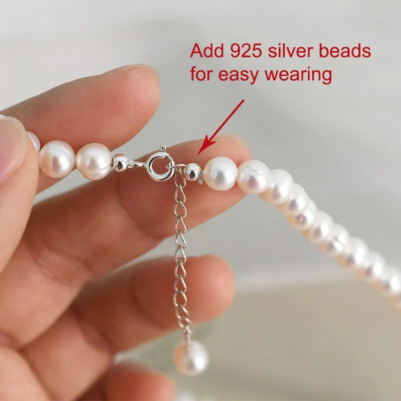 Freshwater Pearl Chokers Necklace 925 Sterling Silver