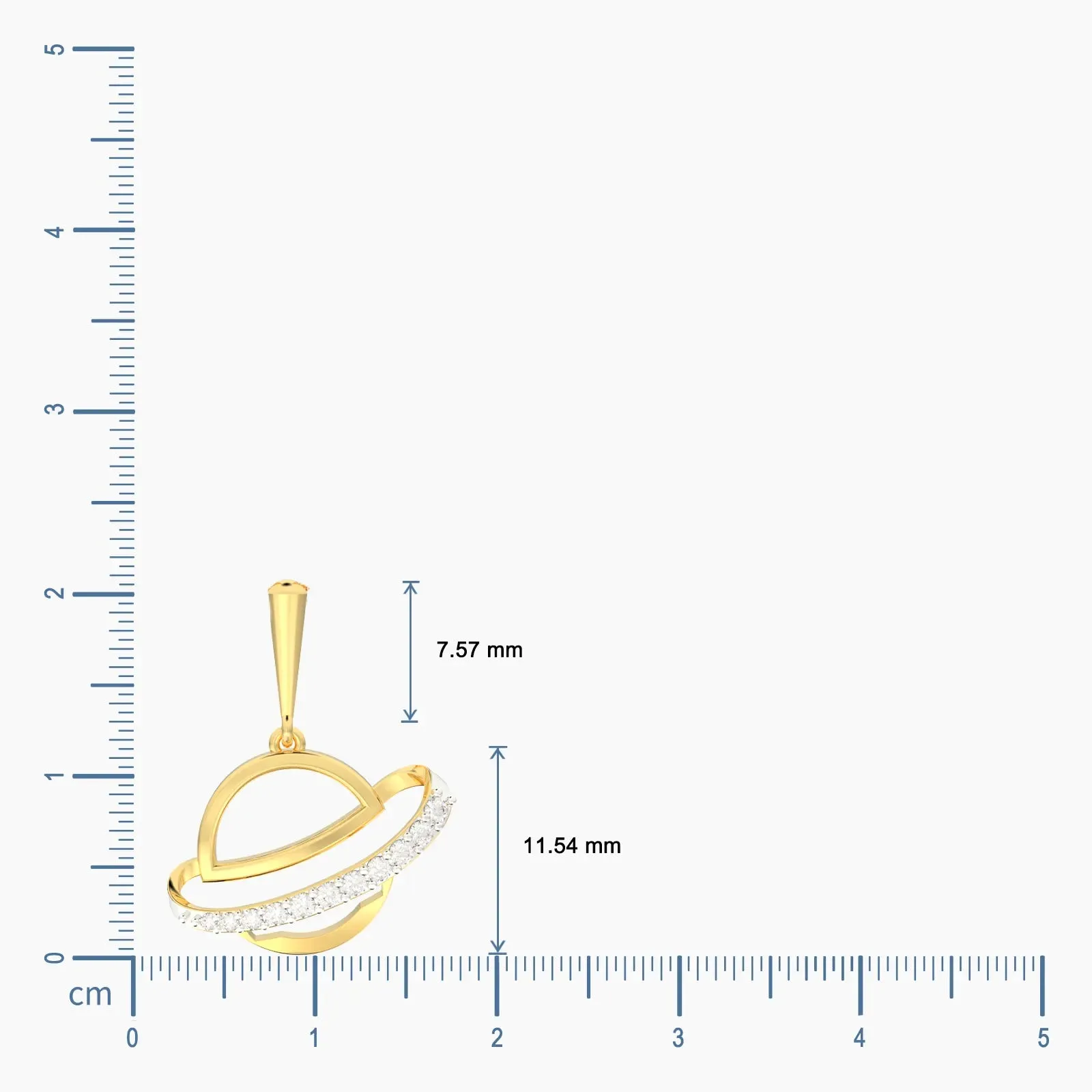 Gold Shinning Saturn Diamond Pendant