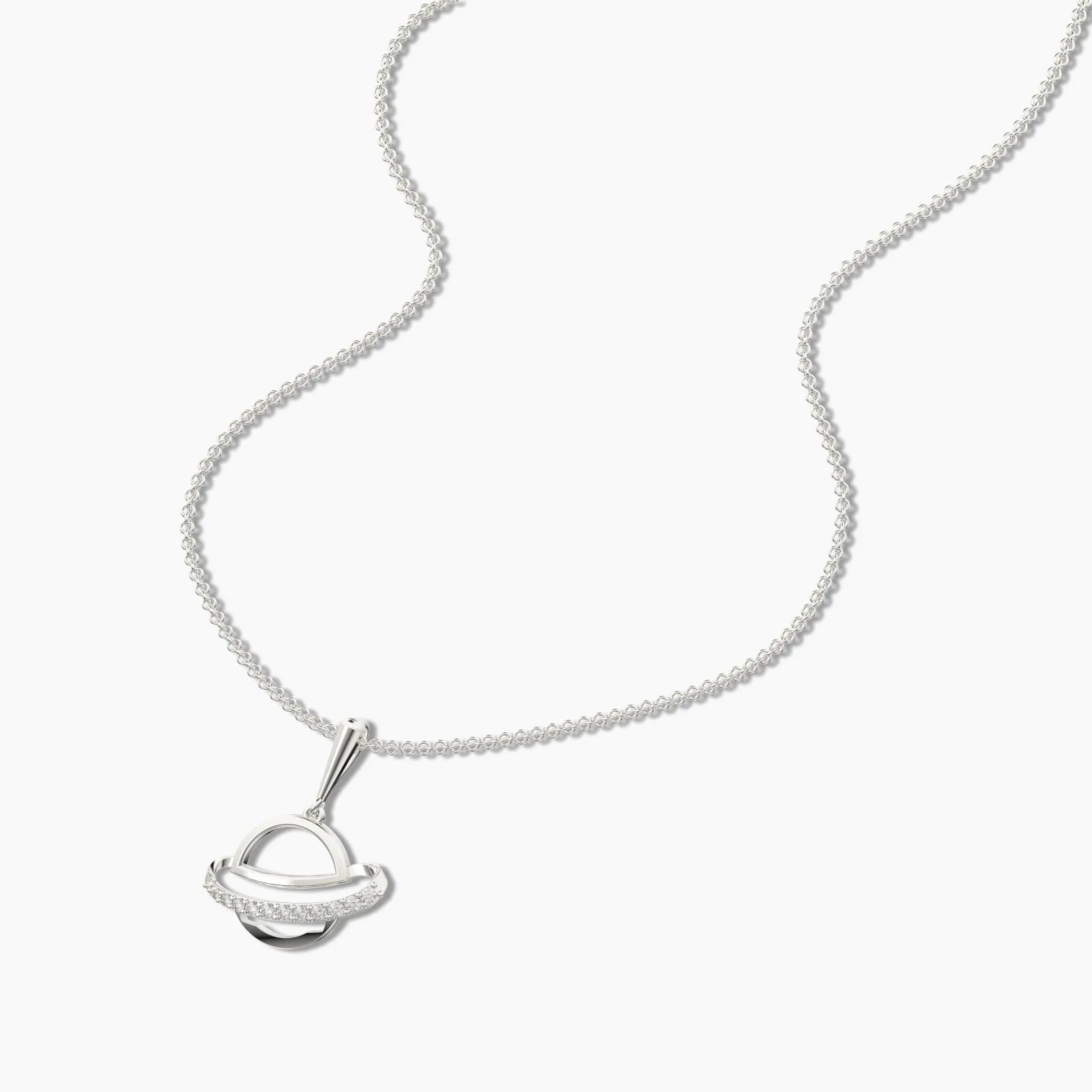 Gold Shinning Saturn Diamond Pendant