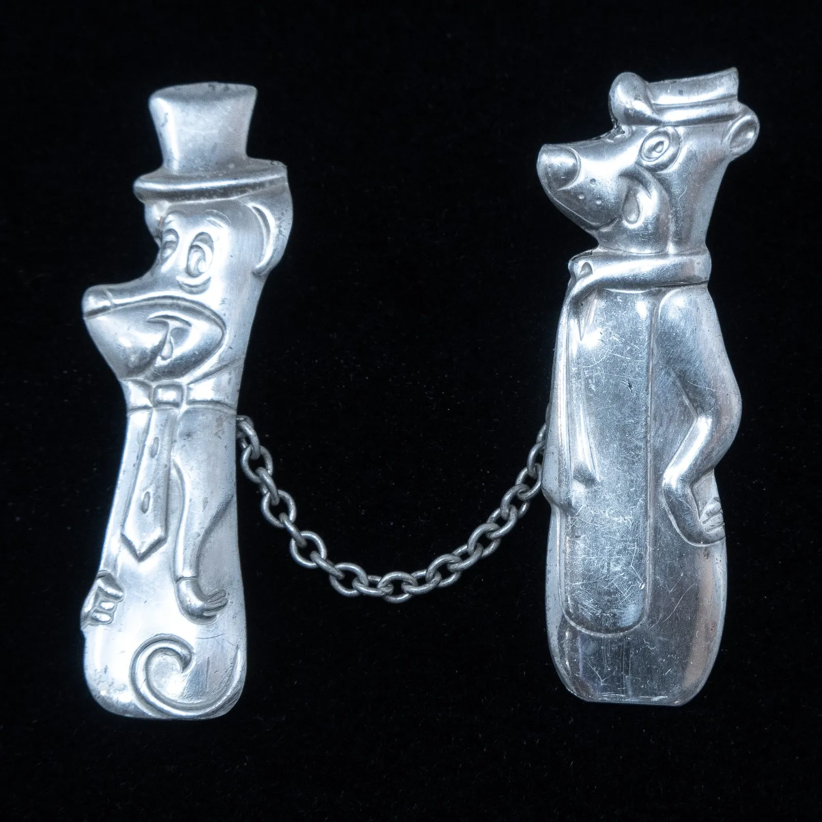 Huckleberry Hound and Yogi Bear Brooch Set
