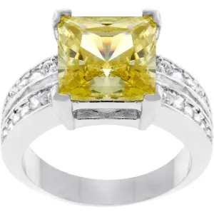 Lola Canary Princess Cut Solitaire Cocktail Ring | 7.5ct