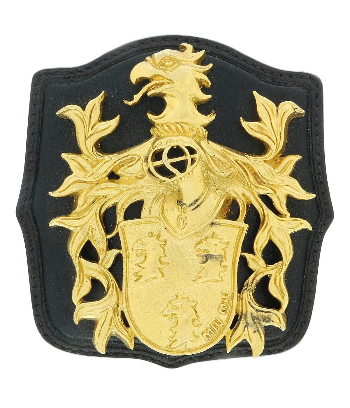 Miu Miu Gold Crested Brooch Pin