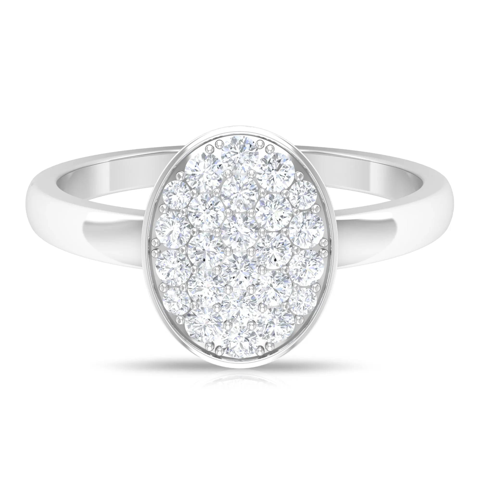 Moissanite Oval Cluster Engagement Ring in Gold