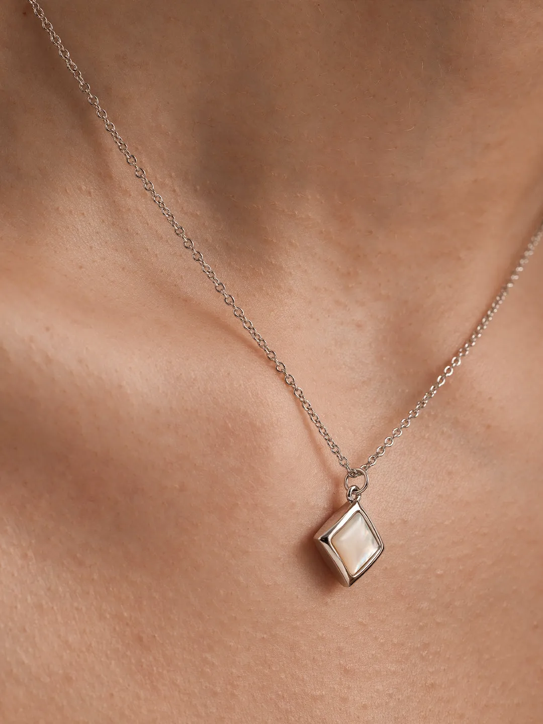 Mother Of Pearl Square Necklace
