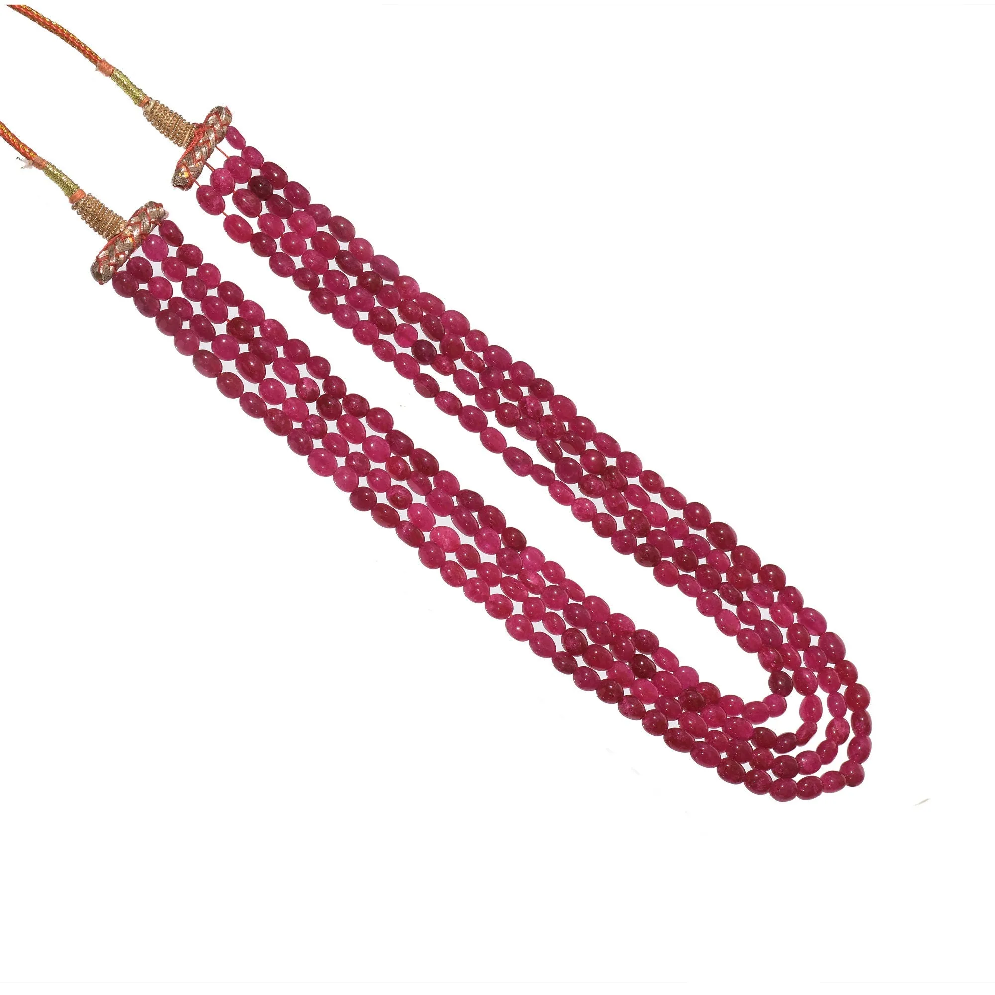 Multi Layered Ruby Gemstone Beaded Necklace