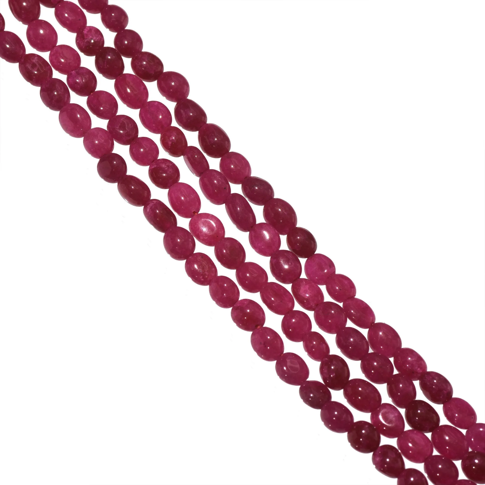 Multi Layered Ruby Gemstone Beaded Necklace