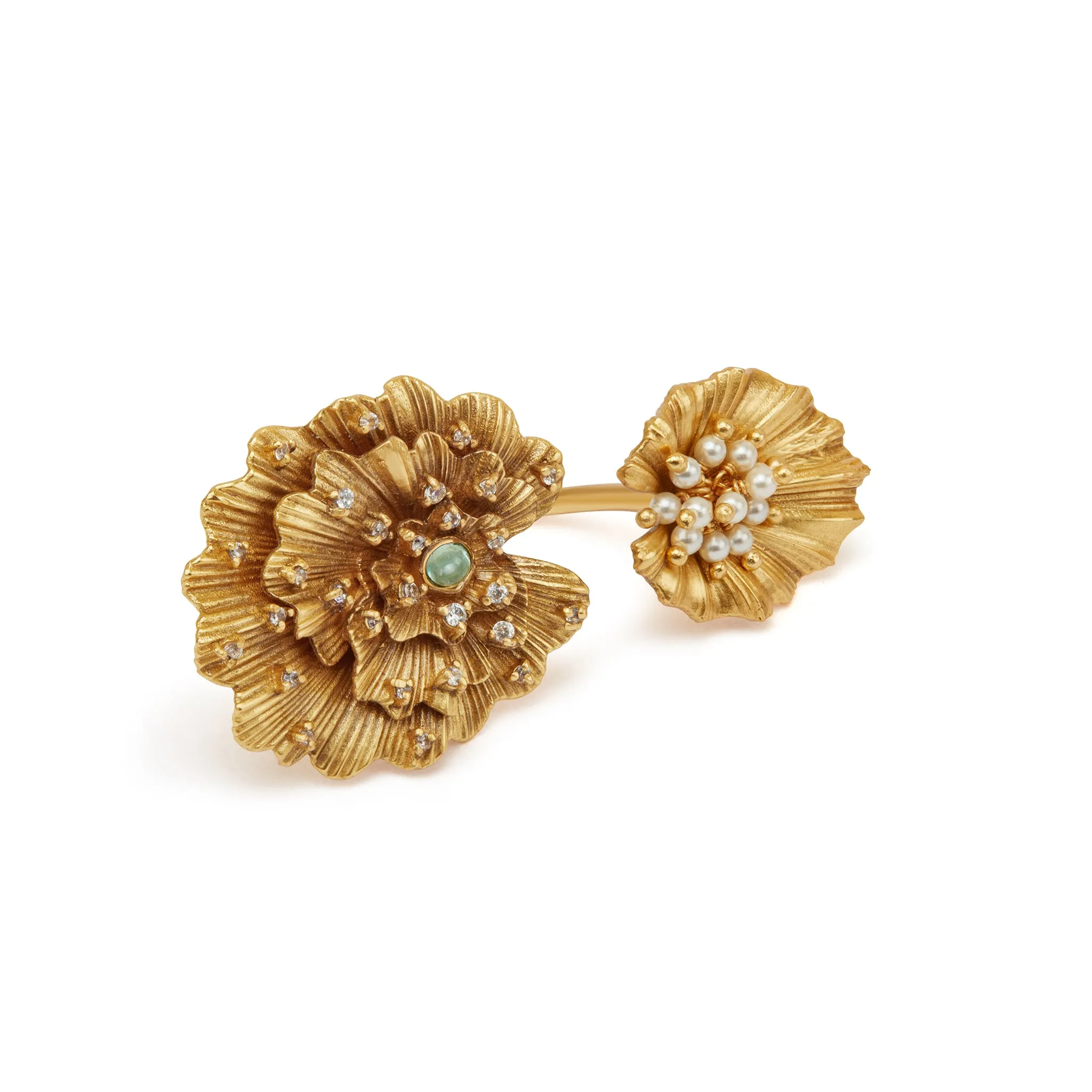 Odeta Double-motif Ring in Turquoise Hue