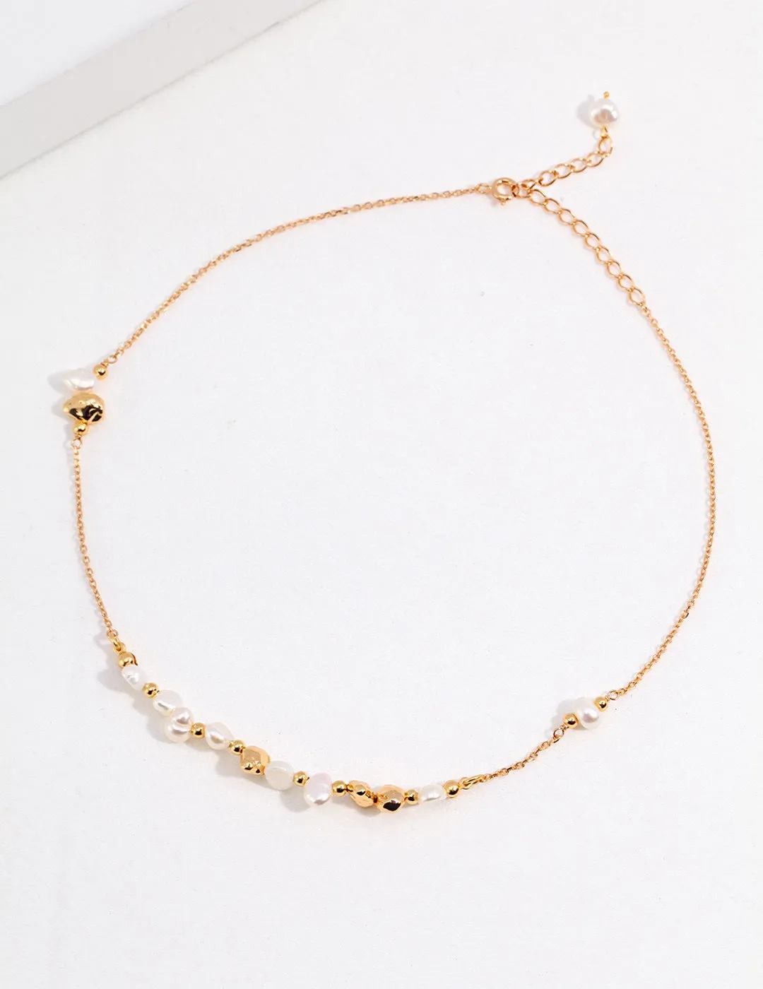 Pearl and Gold Bead Necklace