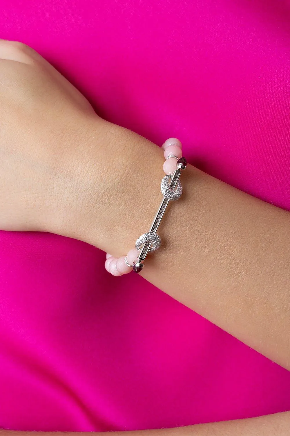 Pink Opal Diamond Chakra Bracelet