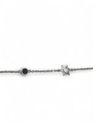 RD x PK blue sapphire and star of david bracelet