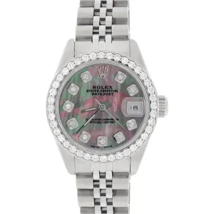 Rolex Datejust Ladies 26mm Diamond Bezel/Tahitian MOP Dial Jubilee Steel Watch TFJ-142508146
