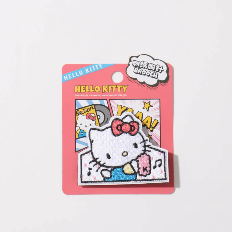 Sanrio Embroidery Brooch Comic Style