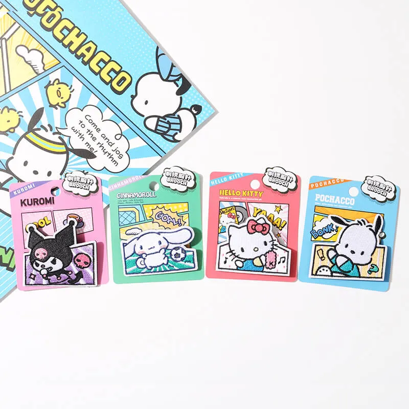 Sanrio Embroidery Brooch Comic Style