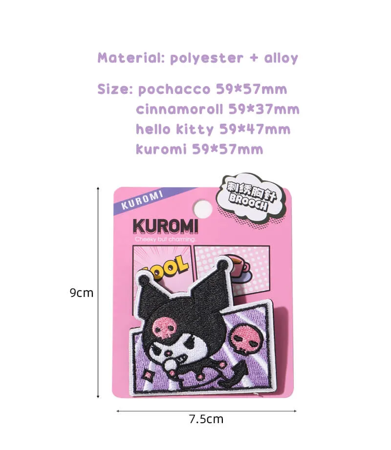 Sanrio Embroidery Brooch Comic Style