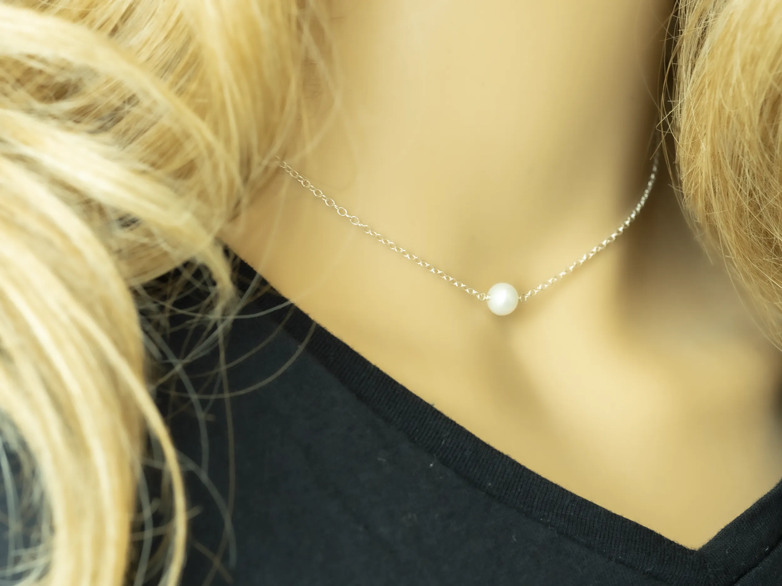 Single White Pearl Necklace