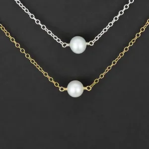 Single White Pearl Necklace