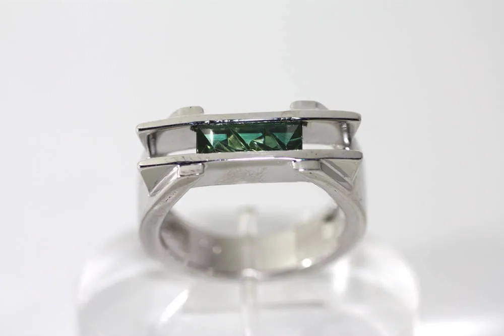 Tourmaline Statement ring with a Handcrafted gemstone, October birthstone